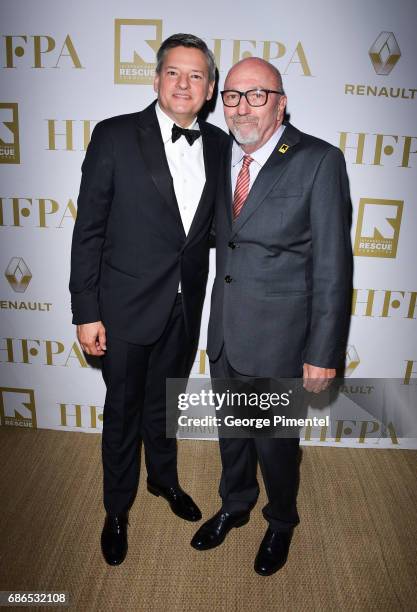 Netflix Chief Content Officer Ted Sarandos and HFPA President Lorenzo Soria attends the Hollywood Foreign Press Association's 2017 Cannes Film...