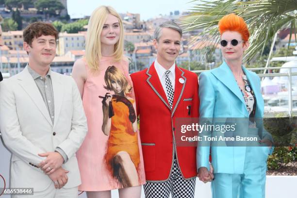 Aj Lewis, Alex Sharp, Elle Fanning, John Cameron Mitchell and Sandy Powell attends the "How To Talk To Girls At Parties" Photocall during the 70th...