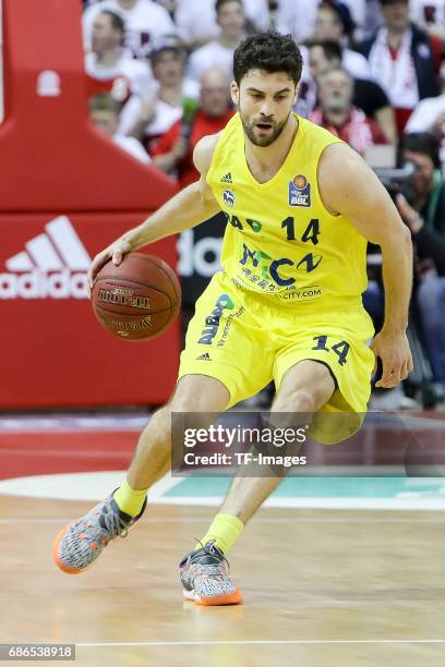 Engin Atstuer of Berlin controls the ball during the easyCredit BBL Basketball Bundesliga match between FC Bayern Muenche and Alba Berlin at Audi...