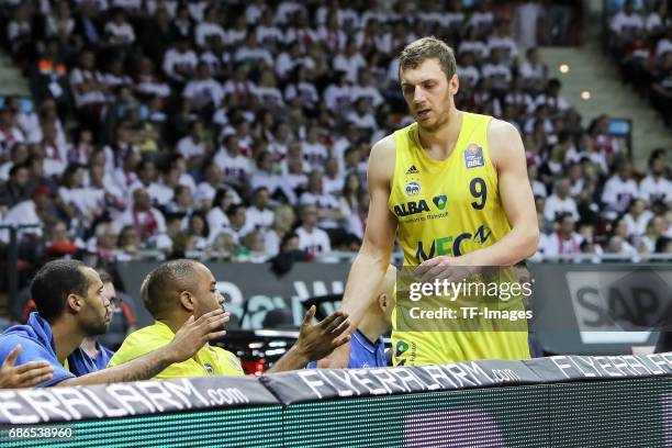 Elmedin Kikanovic of Berlin looks on during the easyCredit BBL Basketball Bundesliga match between FC Bayern Muenche and Alba Berlin at Audi Dome on...