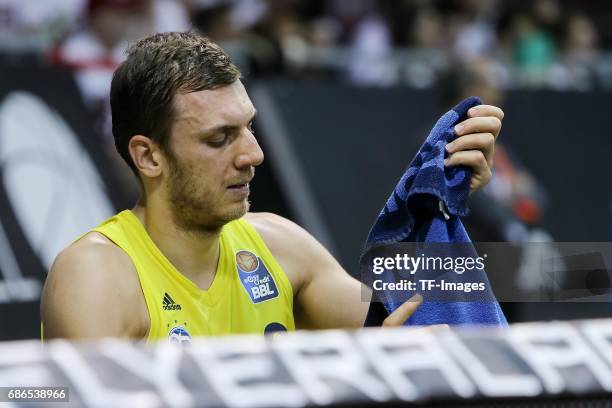 Elmedin Kikanovic of Berlin looks on during the easyCredit BBL Basketball Bundesliga match between FC Bayern Muenche and Alba Berlin at Audi Dome on...