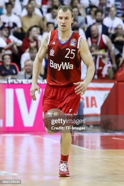 Anton Gavel of Munich controls the ball during the easyCredit BBL Basketball Bundesliga match between FC Bayern Muenche and Alba Berlin at Audi Dome...