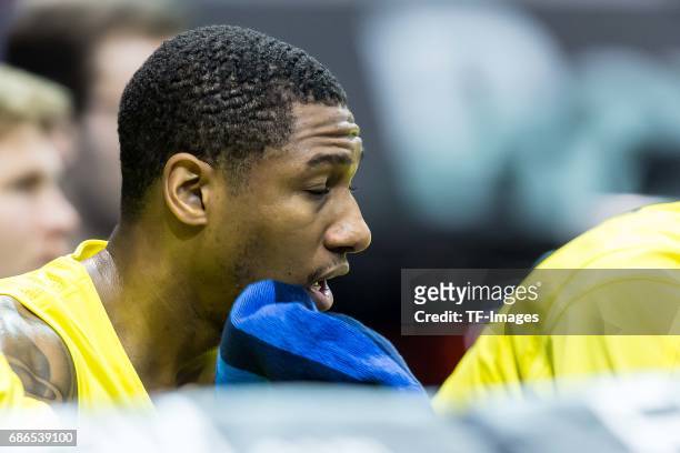 Gerald Robinson of Berlin looks on during the easyCredit BBL Basketball Bundesliga match between FC Bayern Muenche and Alba Berlin at Audi Dome on...