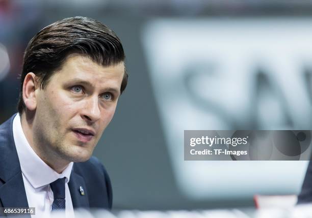 Assistant Coach Sebastian Trzcionka of Berlin looks on during the easyCredit BBL Basketball Bundesliga match between FC Bayern Muenche and Alba...