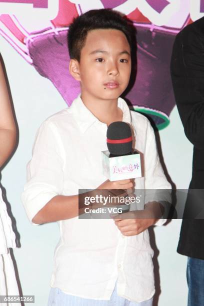 Huayi Brothers Media Corp. President Wang Zhonglei's son Wang Yuanye attends the premiere of film "Beautiful Accident" on May 21, 2017 in Beijing,...