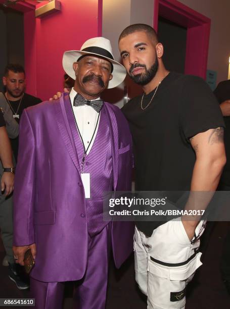 Dennis Graham and Drake attend the 2017 Billboard Music Awards at T-Mobile Arena on May 21, 2017 in Las Vegas, Nevada.