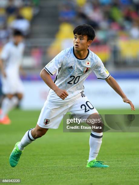 Takefusa Kubo of Japan in action during the FIFA U-20 World Cup Korea Republic 2017 group D match between South Africa and Japan at Suwon World Cup...