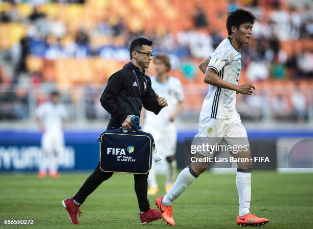 Medical staff of Japan is seen during the FIFA U-20 World Cup Korea Republic 2017 group D match between South Africa and Japan at Suwon World Cup...