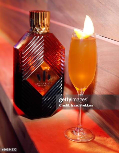 Virginia Black Whiskey rose royce cocktail is pictured at the Virginia Black VIP lounge during the 2017 Billboard Music Awards at T-Mobile Arena on...