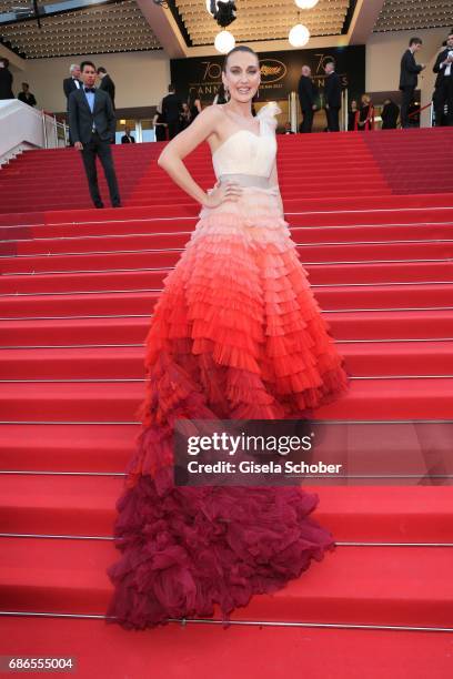 Anna Schafer attends the "The Meyerowitz Stories" screening during the 70th annual Cannes Film Festival at Palais des Festivals on May 21, 2017 in...