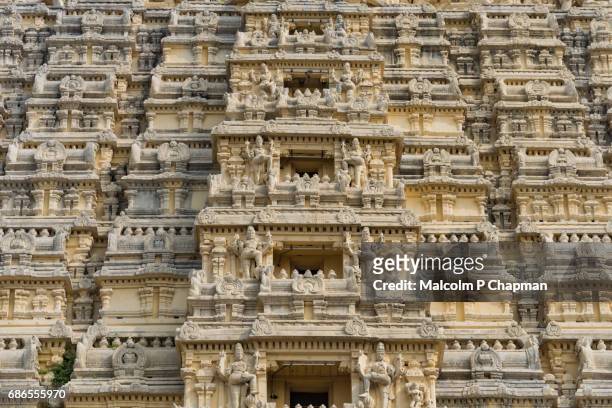 gopuram (tower) of ekambareswarar temple, dedicated to lord shiva, kanchipuram, near chennai, tamil nadu - india "malcolm p chapman" or "malcolm chapman" stock-fotos und bilder
