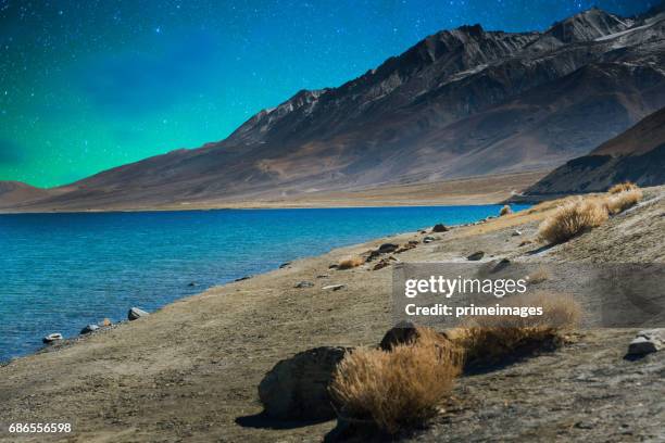 panorama of starry night in norther part of india - zanskar stock pictures, royalty-free photos & images