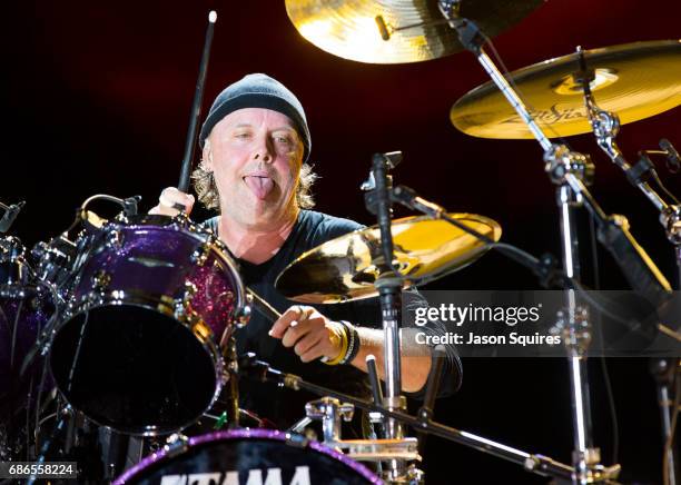 Musician Lars Ulrich of Metallica performs at MAPFRE Stadium on May 21, 2017 in Columbus, Ohio.