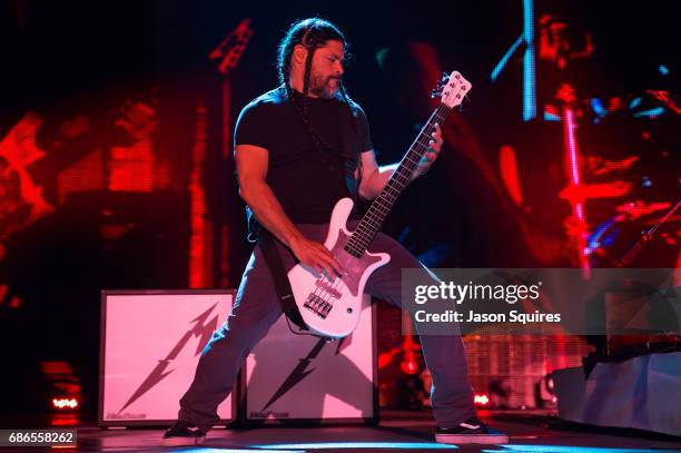 Musician Robert Trujillo of Metallica performs at MAPFRE Stadium on May 21, 2017 in Columbus, Ohio.