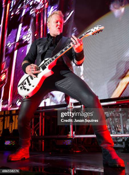 Musician James Hetfield of Metallica performs at MAPFRE Stadium on May 21, 2017 in Columbus, Ohio.