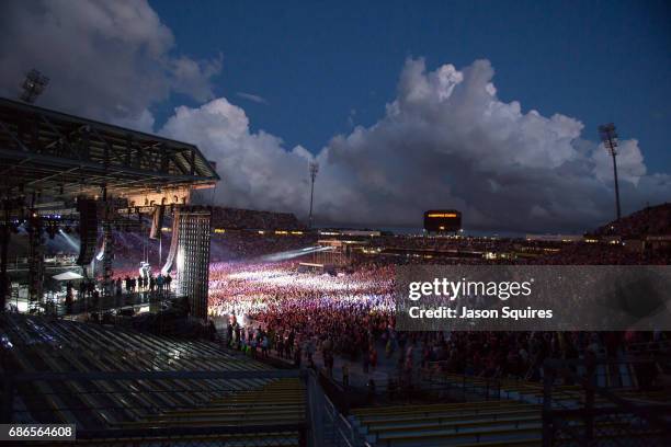 General view of the crowd is seen at MAPFRE Stadium on May 21, 2017 in Columbus, Ohio.