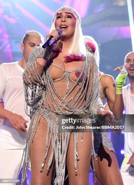 Singer Cher performs onstage during the 2017 Billboard Music Awards at T-Mobile Arena on May 21, 2017 in Las Vegas, Nevada.