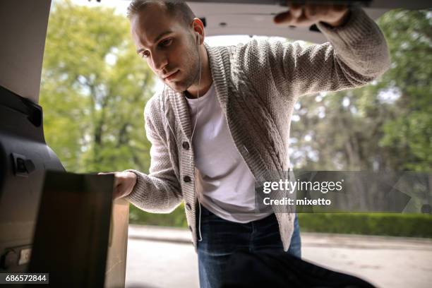 after shopping - car trunk open stock pictures, royalty-free photos & images