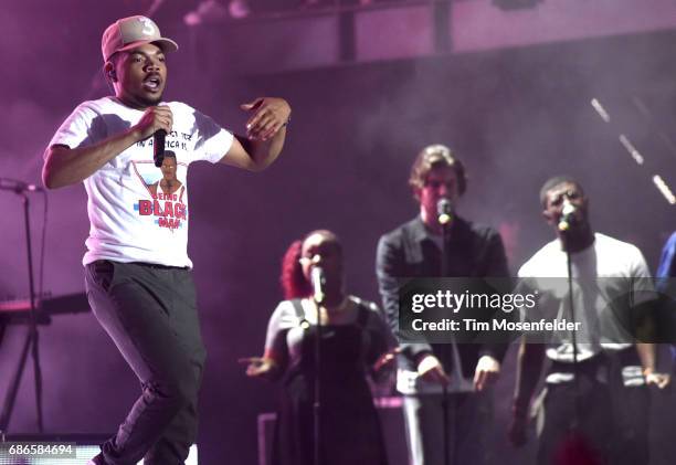 Chance the Rapper performs during the 2017 Hangout Music Festival on May 21, 2017 in Gulf Shores, Alabama.