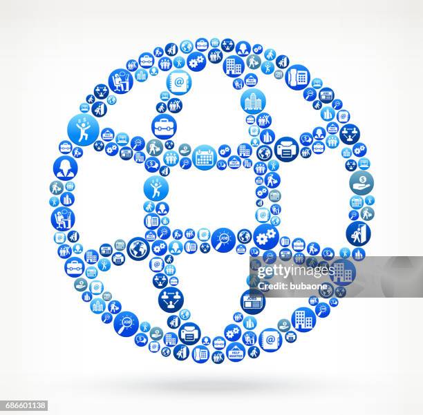 globe work and employment blue vector button pattern - executive desk background stock illustrations