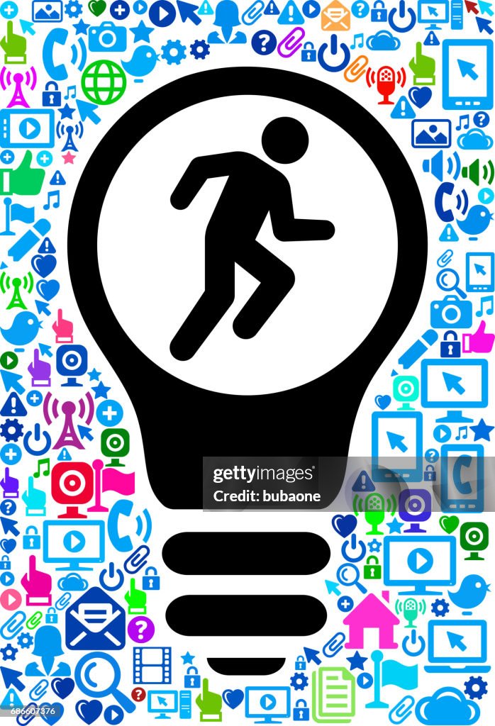 Running Man Technology Web Vector Background Pattern