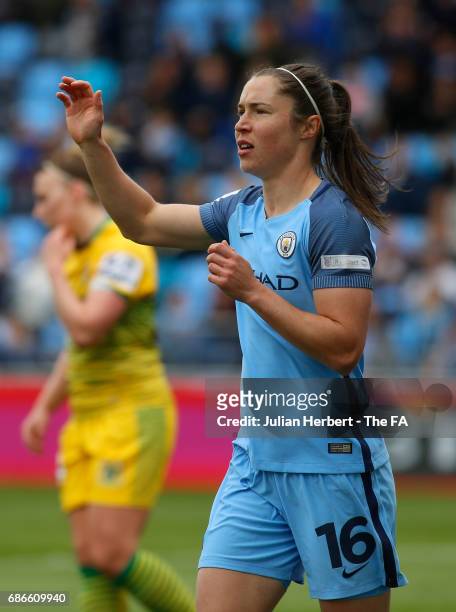 Jane Ross of Manchester City Women in action during the WSL Spring Series Match between Manchester City Women and Yeovil Town Ladies at Etihad Campus...