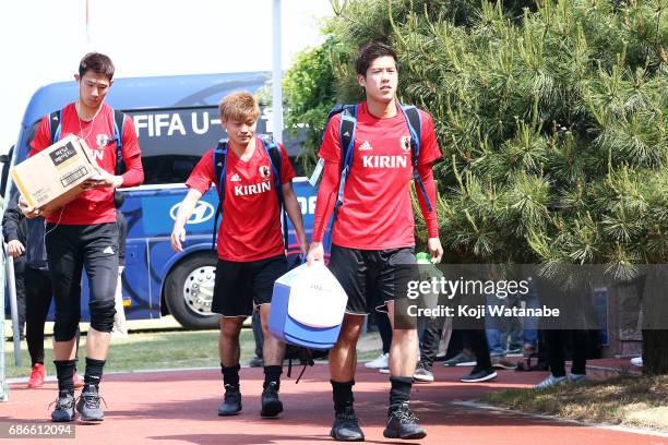 Akito Takagi of Japan in action during a training session ahead of the FIFA U-20 World Cup Korea Republic 2017 group D match against Uruguay on May...