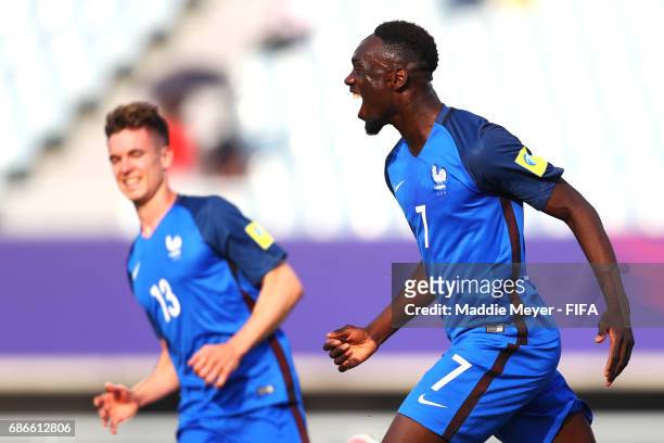 Jean-Kevin Augustin of France celebrates after scoring a goal during the FIFA U-20 World Cup Korea Republic 2017 group E match between France and...