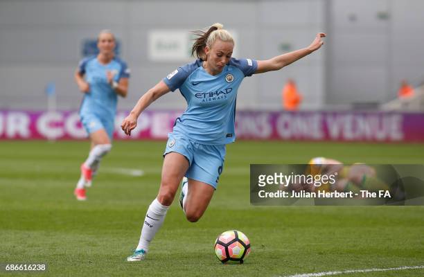 Toni Duggan of Manchester City Women in action during the WSL Spring Series Match between Manchester City Women and Yeovil Town Ladies at Etihad...