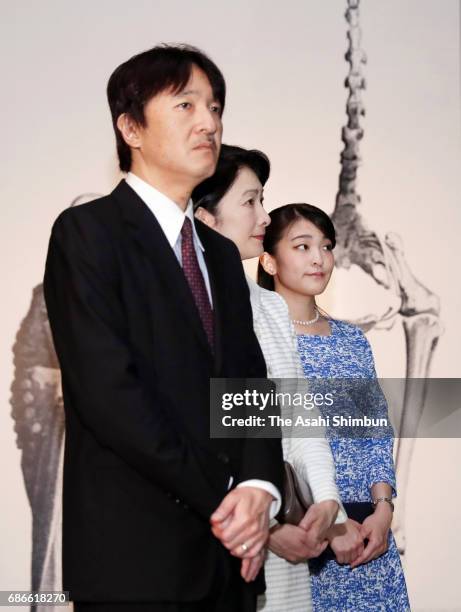 Prince Akishino, Princess Kiko and Princess Mako visit the 'TREASURES of the Natural World - Best of London's Natural History Museum' exhibition at...