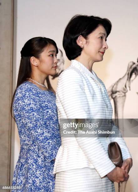 Princess Kiko and Princess Mako of Akishino visit the 'TREASURES of the Natural World - Best of London's Natural History Museum' exhibition at the...