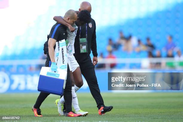 Gedion Zelalem of USA is seen injured during the FIFA U-20 World Cup Korea Republic 2017 group F match between Ecuador and USA at Incheon Munhak...