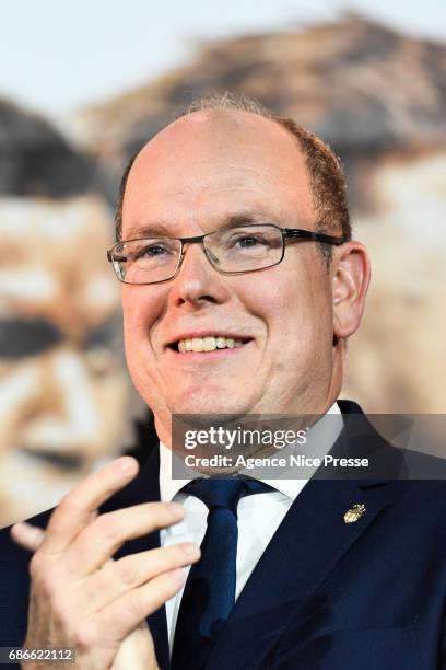 Prince Albert II of Monaco during AS Monaco French Ligue 1 Winners Parade on May 21, 2017 in Monaco, Monaco.