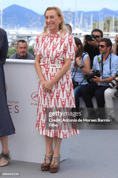 Miuccia Prada attends the "Carne Y Arena" Photocall during the 70th annual Cannes Film Festival at Palais des Festivals on May 22, 2017 in Cannes,...
