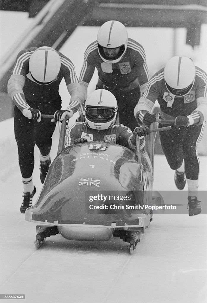 Bruce Ropner View of the Great Britain 1 four-man bobsleigh team of Mike Pugh ...