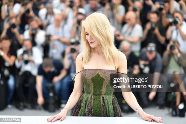 Australian actress Nicole Kidman poses on May 22, 2017 during a photocall for the film 'The Killing of a Sacred Deer' at the 70th edition of the...