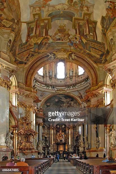 st nicholas church interior,prague,czech republic - st nicholas church stock pictures, royalty-free photos & images