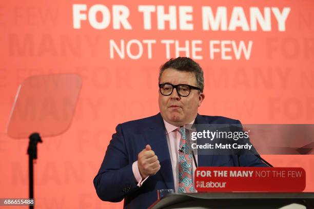 Deputy Leader Tom Watson speaks during a campaign rally to launch Labours Cultural Manifesto at Fruit on May 22, 2017 in Hull, England. Britain goes...