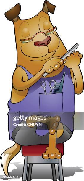doggy nails - manicure salon stock illustrations