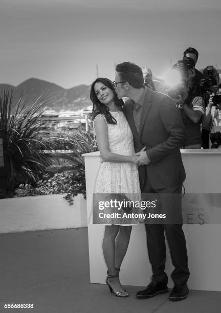 Director Michel Hazanavicius and actress Berenice Bejo attend the 'Redoutable ' photocall during the 70th annual Cannes Film Festival at on May 21,...