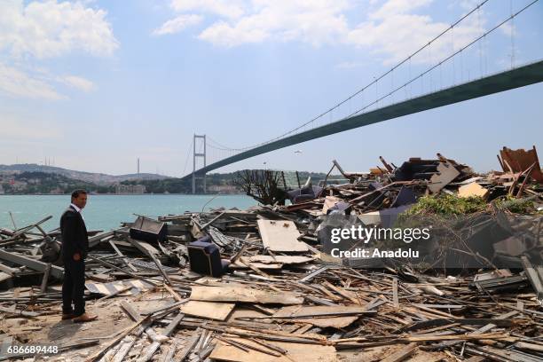 Piles of debris are left after bulldozers razed building of the famous nightclub Reina where a deadly Daesh attack occurred early on New Years Day,...