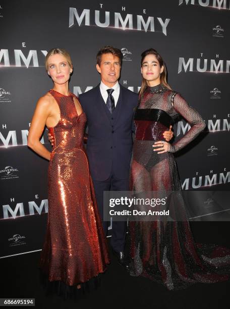 Annabelle Wallis, Tom Cruise and Sofia Wallis arrive ahead of The Mummy Australian Premiere at State Theatre on May 22, 2017 in Sydney, Australia.