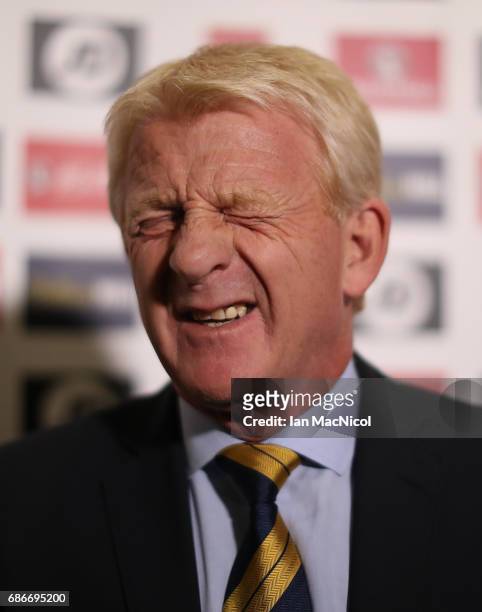 Scotland's National coach, Gordon Strachan names his squad for the forthcoming World Cup Qualifying match against England, at Hampden Park on May 22,...