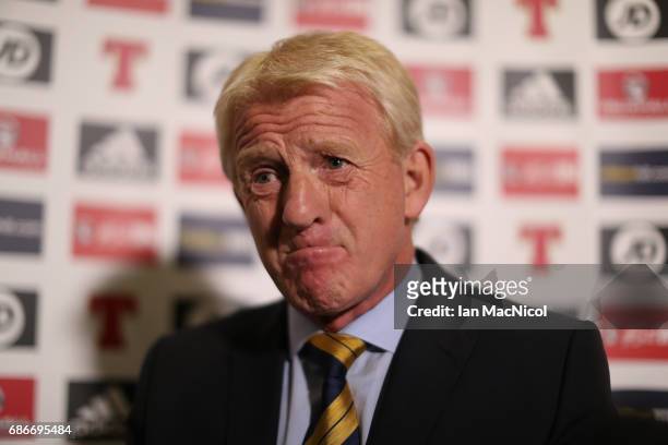 Scotland's National coach, Gordon Strachan names his squad for the forthcoming World Cup Qualifying match against England, at Hampden Park on May 22,...