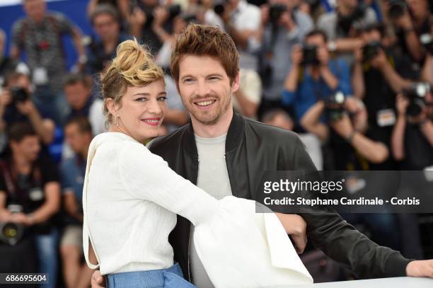 Actors Celine Sallette and Pierre Deladonchamps attend the "Our Crazy Years " photocall during the 70th annual Cannes Film Festival at Palais des...