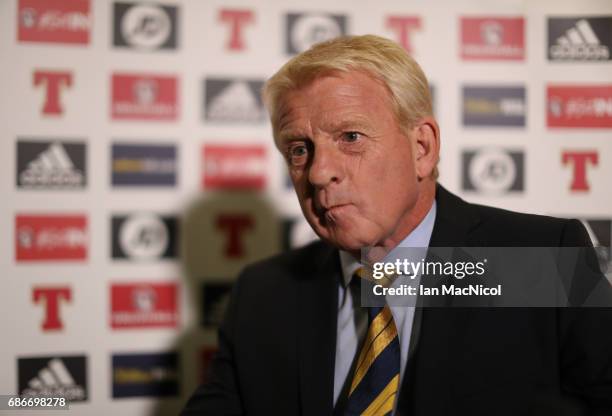 Scotland's National coach, Gordon Strachan names his squad for the forthcoming World Cup Qualifying match against England, at Hampden Park on May 22,...