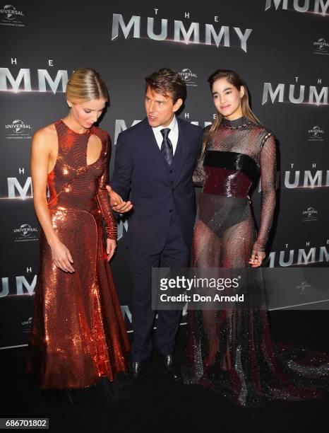 Annabelle Wallis, Tom Cruise and Sofia Boutella arrive ahead of The Mummy Australian Premiere at State Theatre on May 22, 2017 in Sydney, Australia.