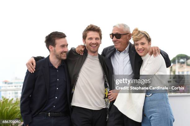 Actress Celine Sallette, director Andre Techine, Actors Pierre Deladonchamps and Grégoire Leprince-Ringuet attend the "Our Crazy Years " photocall...