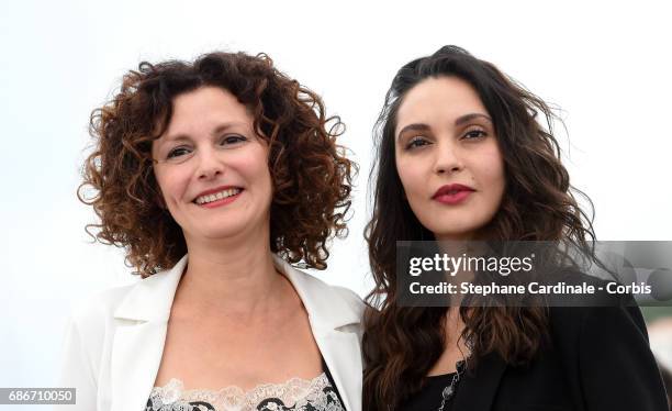 Actresses Nadia Kaci and Hania Amar attend "Waiting For Swallows " photocall during the 70th annual Cannes Film Festival at Palais des Festivals on...