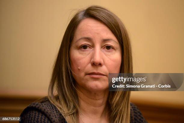 Elisabetta Zamparutti during a press conference on the results of the May 19th Iran elections, on May 22, 2017 in Rome, Italy.